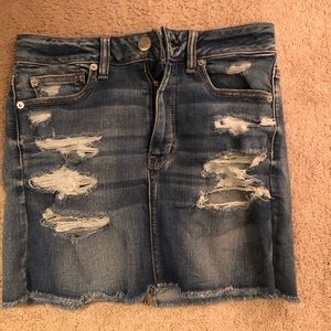Ripped jean skirt